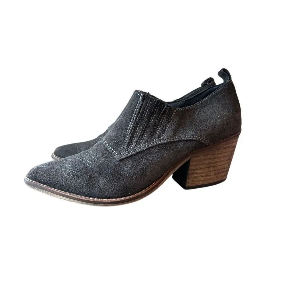 Sixtyseven Anthropologie Women's Suede Ankle Booties sz 37 Western, Cowgirl, Boh